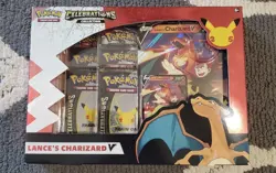 Pokemon TCG Celebrations Collection Lance's Charizard V Box Sealed 820650809392 - Image 1