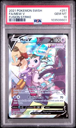 2021 POKEMON SWORD & SHIELD FUSION STRIKE #251 FULL ART/MEW V PSA 10 - Image 1