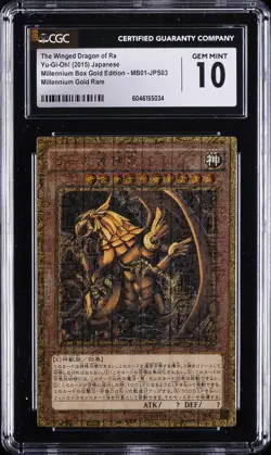2015 YU-GI-OH! MILLENNIUM BOX GOLD ED THE WINGED DRAGON OF RA CGC 10 GEM MINT - Image 1