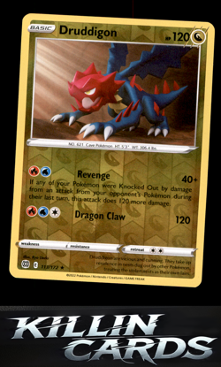 Reverse Holofoil Druddigon 113/172 Pokemon Rare SWSH09: Brilliant Stars Card NM - Image 1