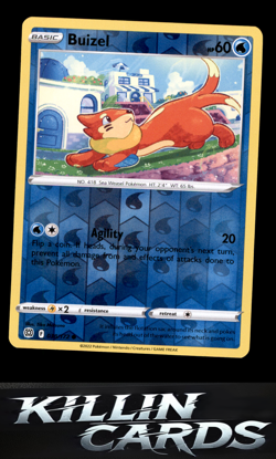 Reverse Holofoil Buizel 038/172 Pokemon Common SWSH09: Brilliant Stars Card NM - Image 1