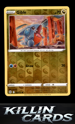 Reverse Holofoil Gible 107/172 Pokemon Common SWSH09: Brilliant Stars Card NM - Image 1