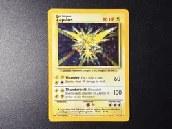 Pokemon TCG Zapdos Holo Rare Card Unlimited Base Set 16/102 - Image 1