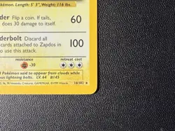 Pokemon TCG Zapdos Holo Rare Card Unlimited Base Set 16/102 - Image 4