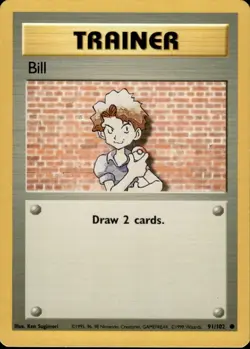 BILL - 91/102 - Base Set - Pokemon Card - BC - Image 1
