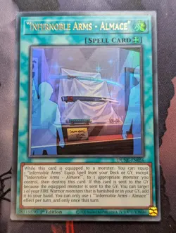 “Infernoble Arms - Almace” DUNE-EN056 Ultra Rare 1st Edition YuGiOh TCG Card - Image 1