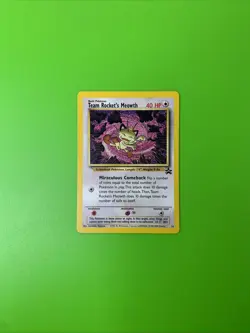 Team Rocket’s Meowth 18 Black Star Promo Pokemon Card LP+ - Image 1