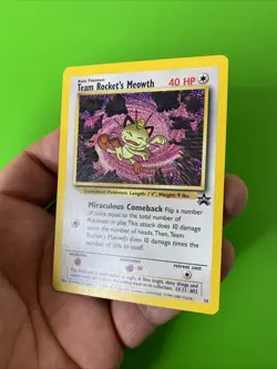 Team Rocket’s Meowth 18 Black Star Promo Pokemon Card LP+ - Image 3