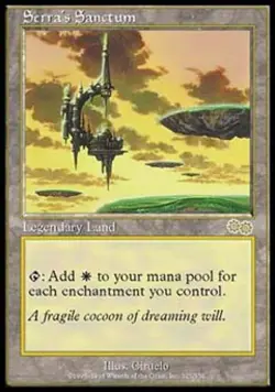 Japanese Serra's Sanctum - Light Play MTG Urza's Saga - Image 1