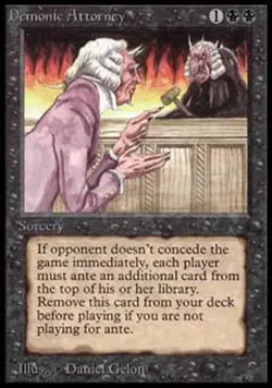 Demonic Attorney - Medium Play MTG Beta - Image 1