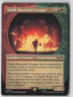 Gimli, Mournful Avenger (Showcase) #323 Rare Universes Beyond: LOTR NM MTG - Image 1