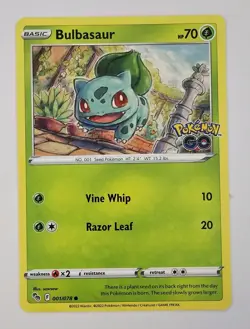 Bulbasaur Reverse Holo Common Pokemon GO 001/078 NM Pokemon - Image 1