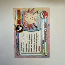 Topps Pokemon Clefable #36 1999 TV Animation Edition Non Holo Blue Logo LP - Image 2