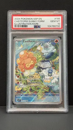 2024 POKEMON SSP EN-SURGING SPARKS ILLUSTRATION RARE CASTFORM SUNNY FORM PSA 10 - Image 1