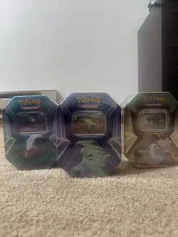 SET OF 3 Pokemon TCG Triple Whammy Sealed Tins Complete NEW/SEALED Fast Shipping - Image 1
