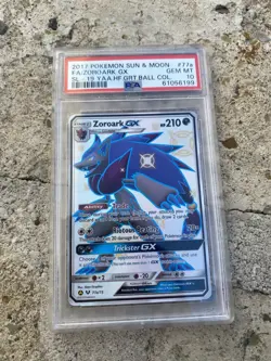 2017 POKEMON SUN & MOON SHINING LEGENDS #77A FULL ART/ZOROARK GX PSA 10 - Image 1