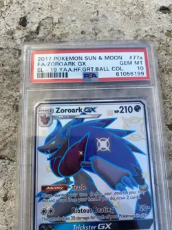 2017 POKEMON SUN & MOON SHINING LEGENDS #77A FULL ART/ZOROARK GX PSA 10 - Image 2