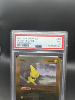 PSA 7 - 2003 Pokemon EX, Pichu-Reverse Foil, Sandstorm - Image 2