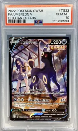 Umbreon V TG22/TG30 Pokemon Swsh09 Brilliant Stars F/A Trainer Gallery PSA 10 - Image 1