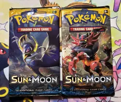 Pokemon Sun And Moon Base Set Booster Pack Lot Of 2 Factory Sealed - Image 1