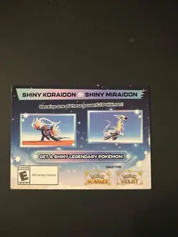 Pokemon Scarlet And Violet Serial Codes Shiny Koraidon or Miraidon UNSCRATCHED! - Image 1