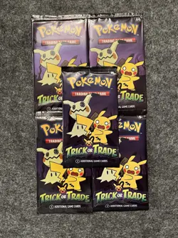 🎃 Pokemon TCG 2023 Halloween Trick or Trade Booster Pack Bundle: Lot Of 5 Packs - Image 1