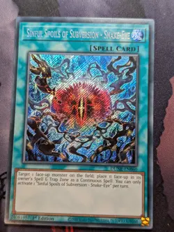 YuGiOh Sinful Spoils of Subversion - Snake Eye Secret Rare 1st Ed DUNE-EN060 - Image 1