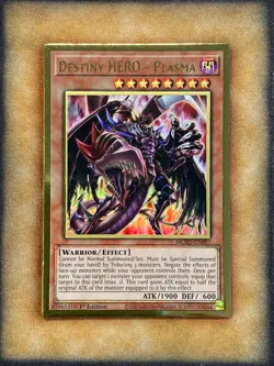 Yugioh Destiny HERO - Plasma MGED-EN007 Gold Rare 1st Ed Alt Art NM - Image 1