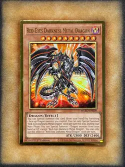 Yugioh Red-Eyes Darkness Metal Dragon MGED-EN009 Gold Rare 1st Ed NM - Image 1