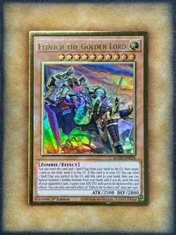 Yugioh Eldlich The Golden Lord MGED-EN024 Gold Rare Alt Art 1st Ed NM - Image 1