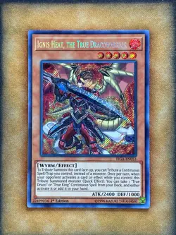 Yugioh Ignis Heat, The True Dracowarrior FIGA-EN053 Secret Rare 1st Ed NM - Image 1