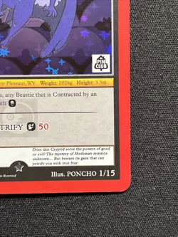 MetaZoo Mothman Holo Promo Card Pin Club Nightfall 1/15 NM with Pin - Image 4