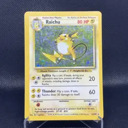Raichu #14 14/102 Base Set Holo Rare Unlimited Vintage WOTC Pokemon Card - MP - Image 1