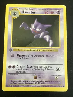 Haunter 29/102 1st Edition Shadowless Base Set Vintage Pokemon Card 1999 WotC - Image 2
