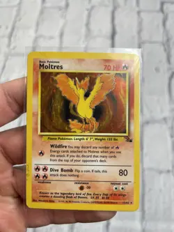 Moltres 12/62 Fossil Set Rare Holo Pokemon Card WOTC 1999 - Image 3