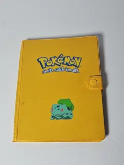 1999 Pokemon Bulbasaur Yellow Collector's Album Vintage Pocket Binder +Cards - Image 1