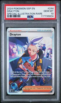 PSA 10 Drayton 244/191 SIR Surging Sparks SSP Pokemon Card GEM MINT - Image 1