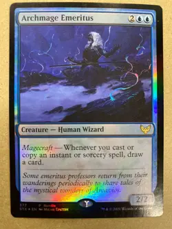 MTG 1x FOIL Archmage Emeritus PROMO Strixhaven: School of Mages Magic the x1 NM - Image 1