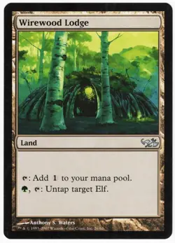 Wirewood Lodge 2007 Duel Decks: Elves vs. Goblins Colorless Unc Land MTG NM AZ1 - Image 1