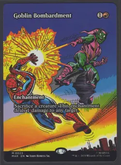 MTG Marvel’s Spider-Man Goblin Bombardment (Borderless) #23 Mythic - Image 1