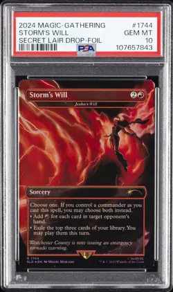 2024 MTG SECRET LAIR DROP FOIL #1744 STORM'S WILL PSA 10 - Image 1