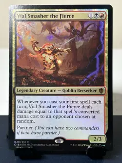 MTG: Vial Smasher the Fierce Commander 2016 Foil Mythic Rare Black Red - Image 1