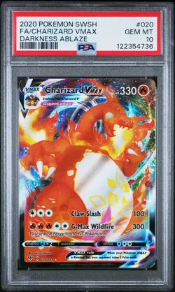 2020 POKEMON SWORD & SHIELD DARKNESS ABLAZE #020 FULL ART/CHARIZARD VMAX PSA 10 - Image 1