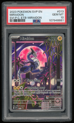 2023 POKEMON BLACK STAR PROMO SVI POKEMON CENTER ETB SVP 013 MIRAIDON PSA 10 - Image 1
