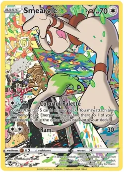 Pokemon Smeargle TG10 Silver Tempest Trainer Gallery Ultra Rare Full Art Holo NM - Image 1