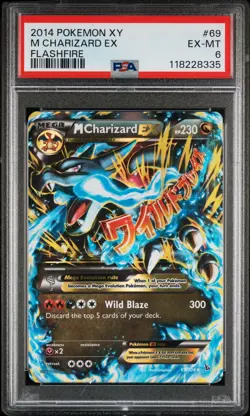 2014 POKEMON XY FLASHFIRE #69 M CHARIZARD EX PSA 6 - Image 1