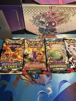 Lot of 5 Pokemon TCG - Scarlet and Violet And Sword & Shield Booster Packs - Image 2