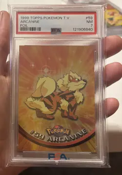 PSA 7 Near Mint Arcanine Foil #59 Pokemon 1999 Topps TV - Image 1