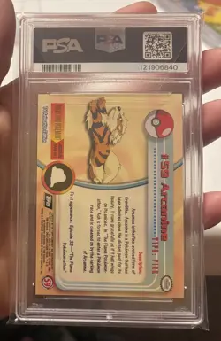 PSA 7 Near Mint Arcanine Foil #59 Pokemon 1999 Topps TV - Image 2