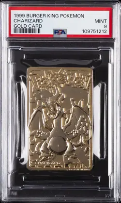 1999 BURGER KING POKEMON GOLD CARDS CHARIZARD PSA 9 - Image 1